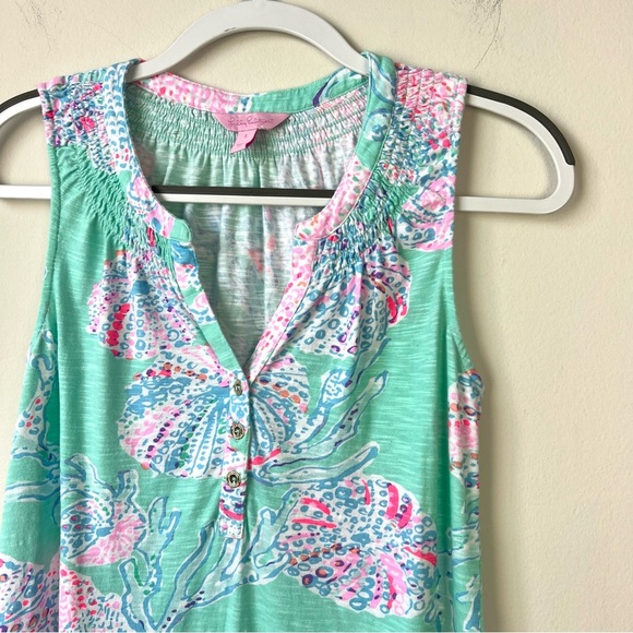 Lilly Pulitzer Essie Mini Dress Pastel Pattern Aqua - Picture 2 of 6